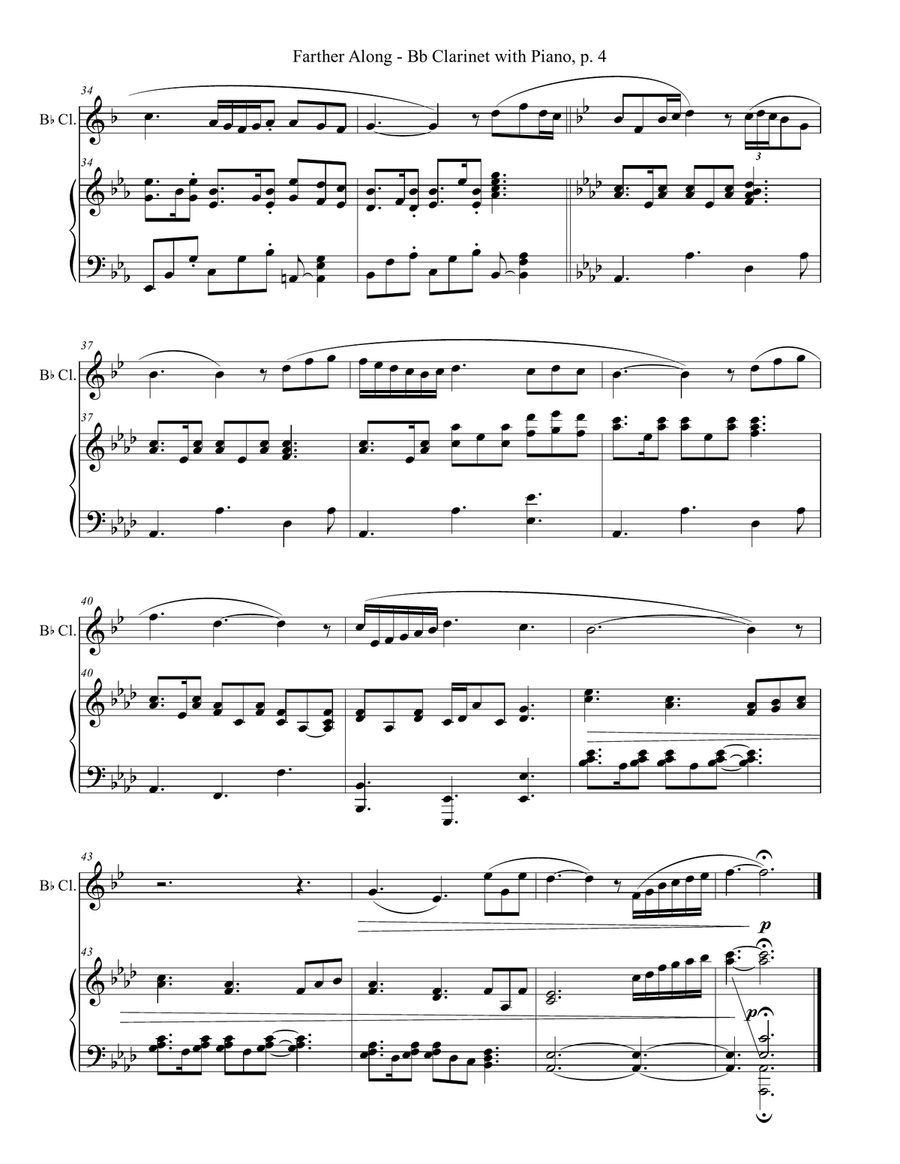 3 GREAT GOSPEL SONGS (for Bb Clarinet with Piano - Instrument Part included) B-Flat Clarinet scores gallery preview page 5