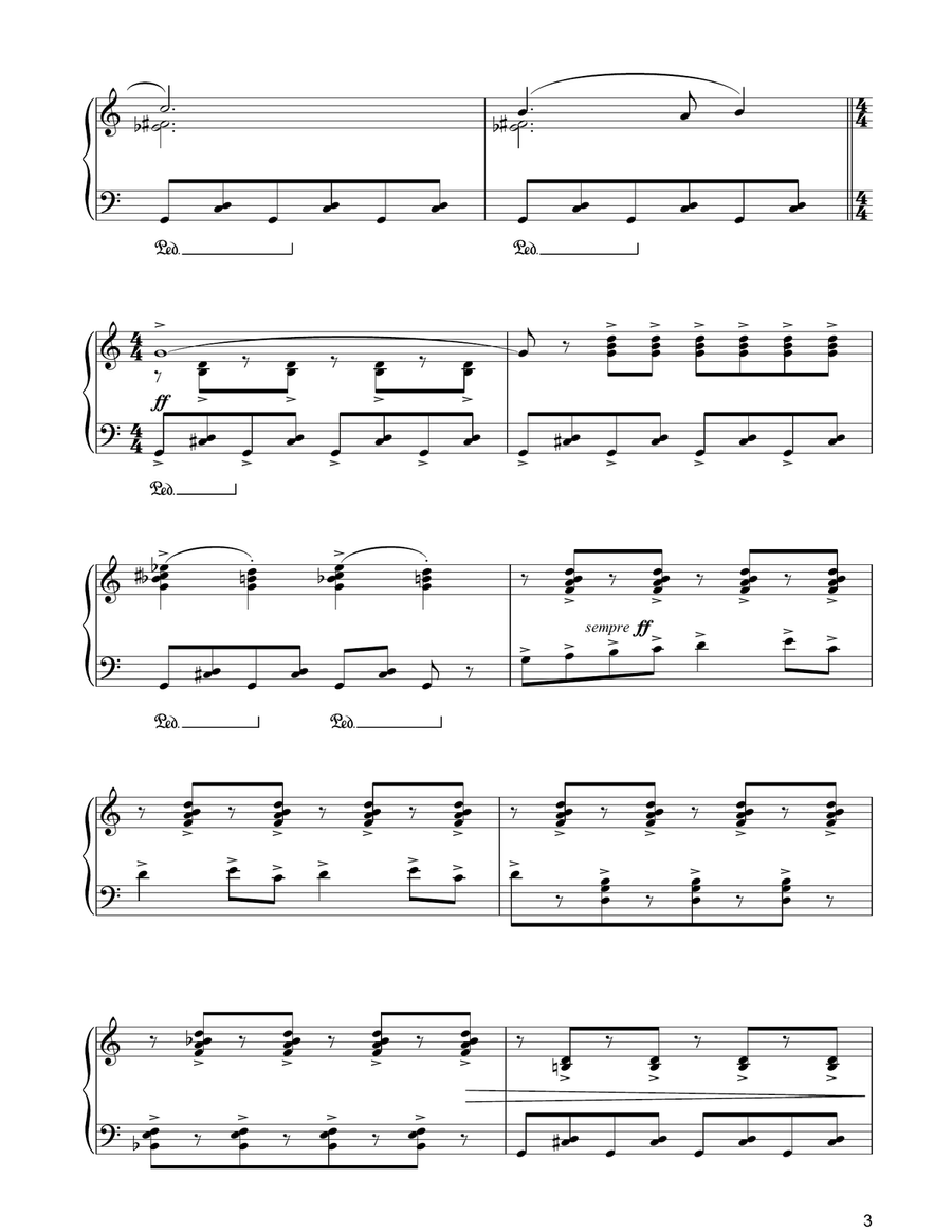 Sabre Dance Sabre Dance Piano Solo scores gallery preview page 3