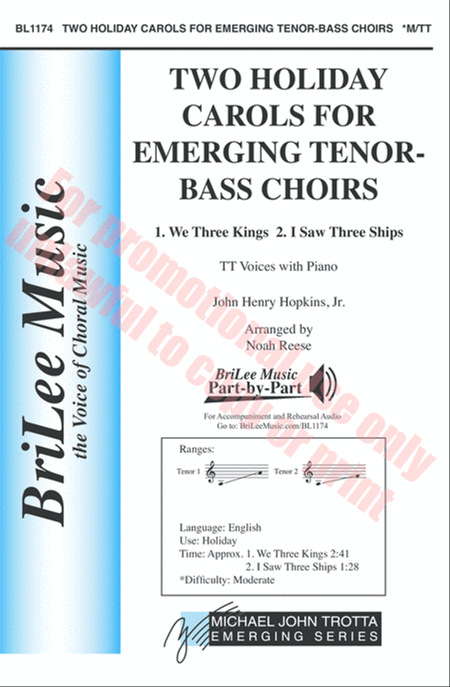 Two Holiday Carols for Emerging Tenor-Bass Choirs Choir scores gallery preview page 2