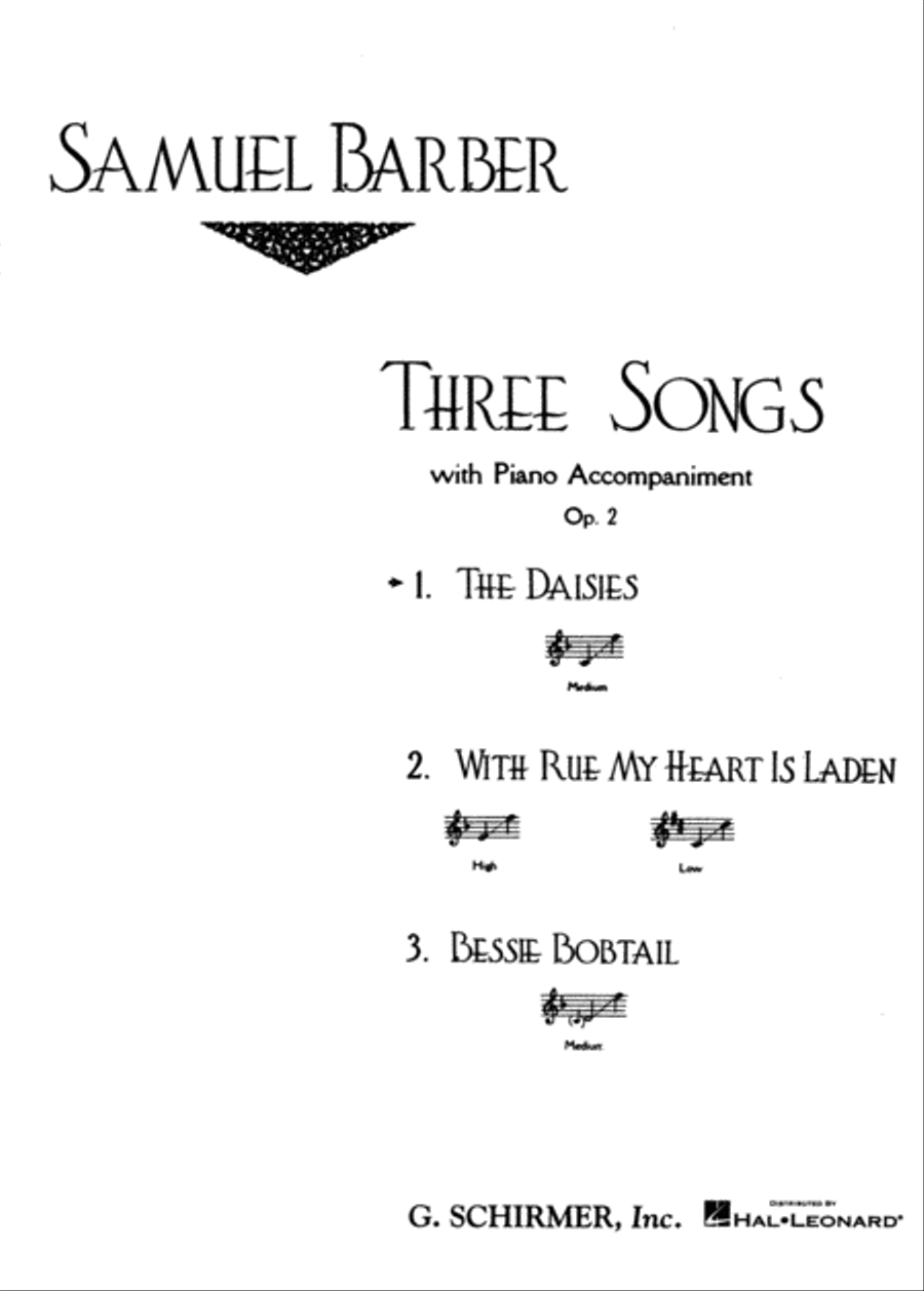 The Daisies, Op. 2, No.1 by Samuel Barber Voice - Sheet Music