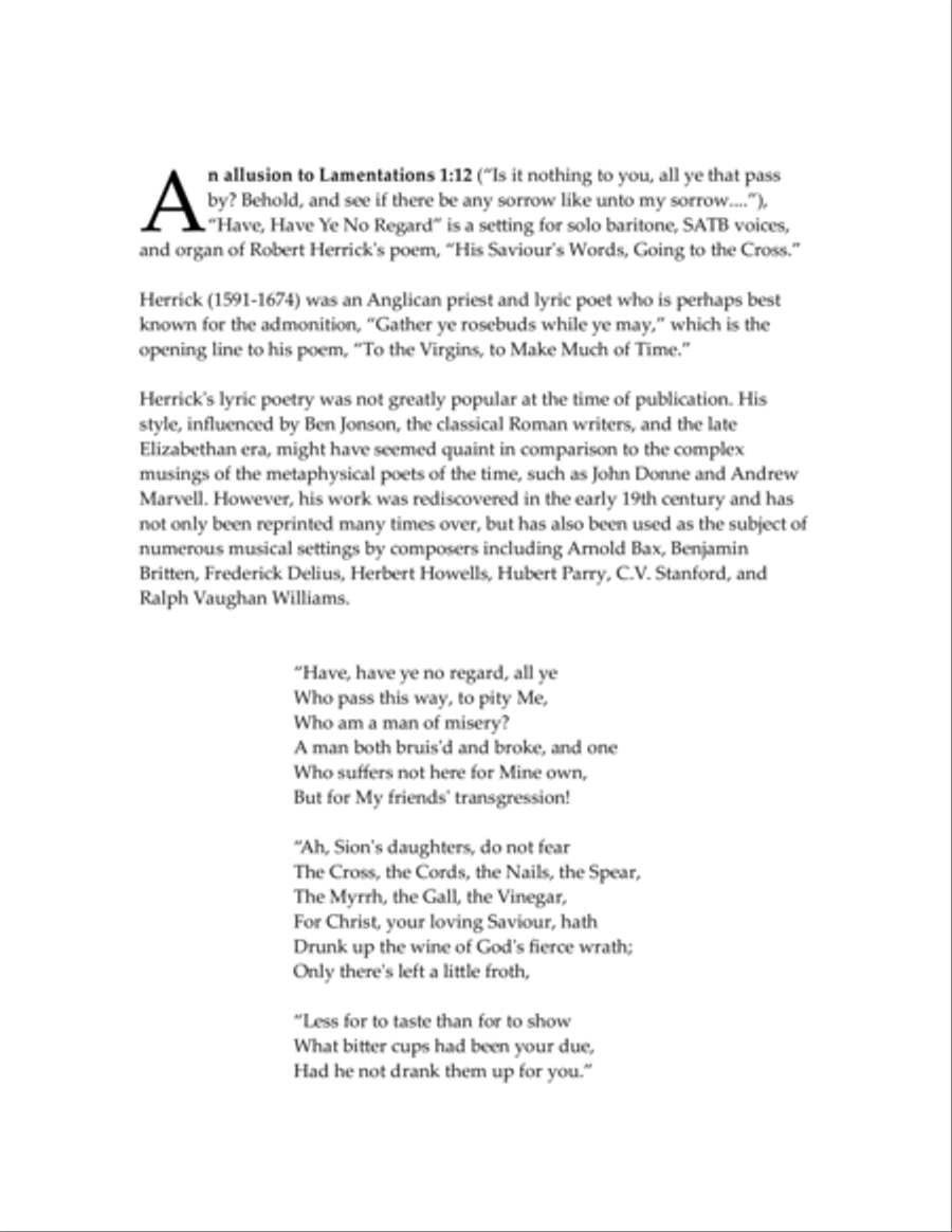 Have, Have Ye No Regard? — Good Friday anthem for baritone, SATB, organ 4-Part scores gallery preview page 2