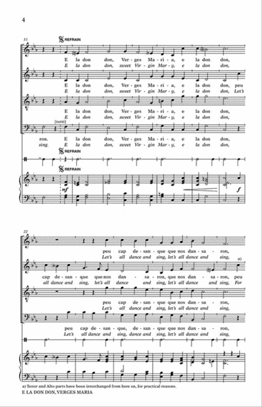 E la don don, Verges Maria (from “Three Spanish Christmas Carols of the Sixteenth Century”) 4-Part scores gallery preview page 3