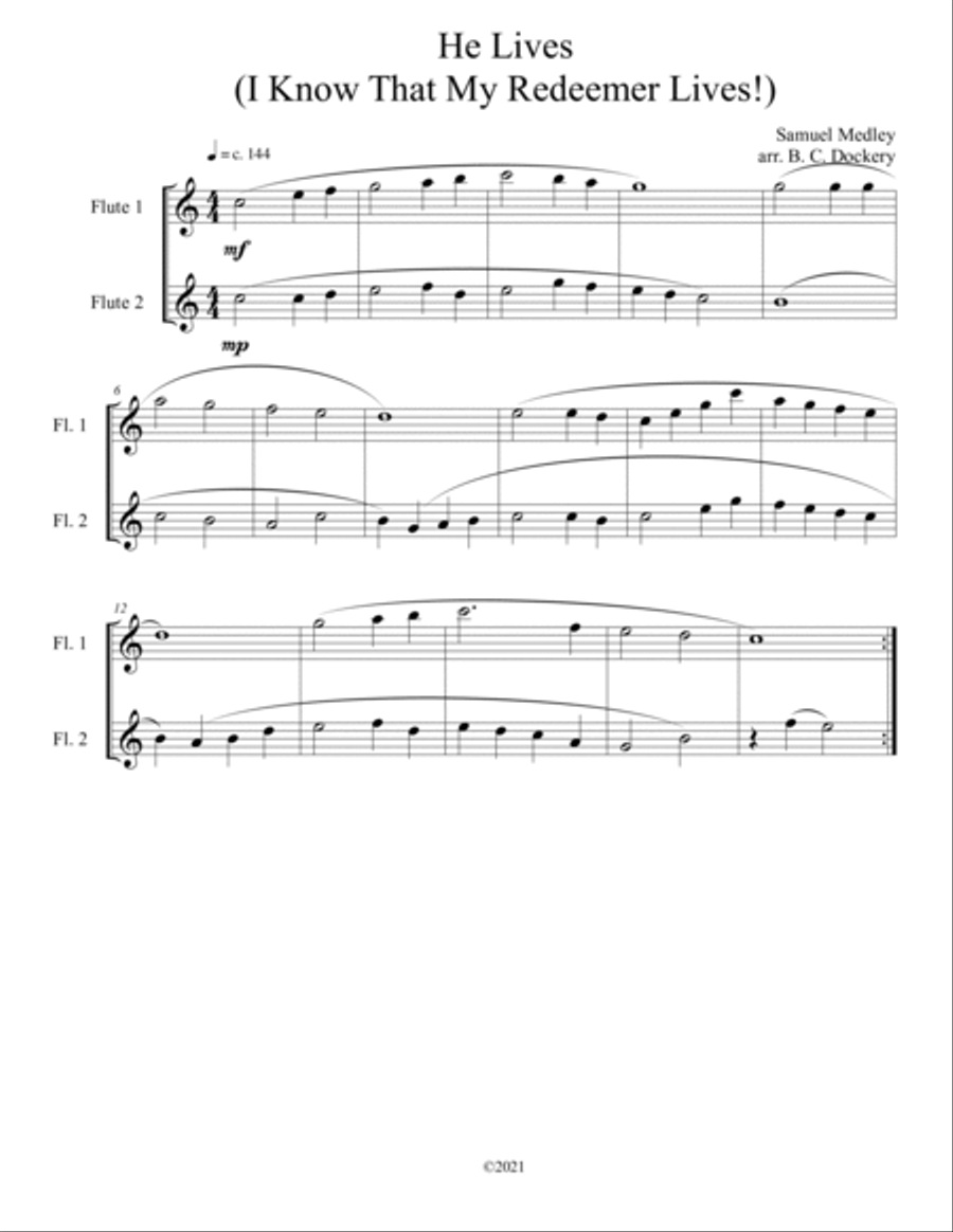 10 Easter Duets for 2 Flutes - Volume 2 Flute Duet scores gallery preview page 6