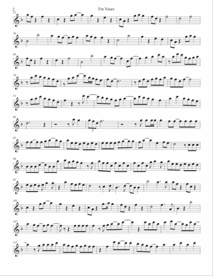 I'm Yours I'm Yours Oboe Solo scores gallery preview page 2
