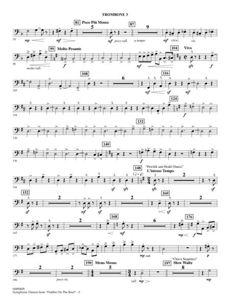 Symphonic Dances (from Fiddler On The Roof) (arr. Ira Hearshen) - Trombone 3