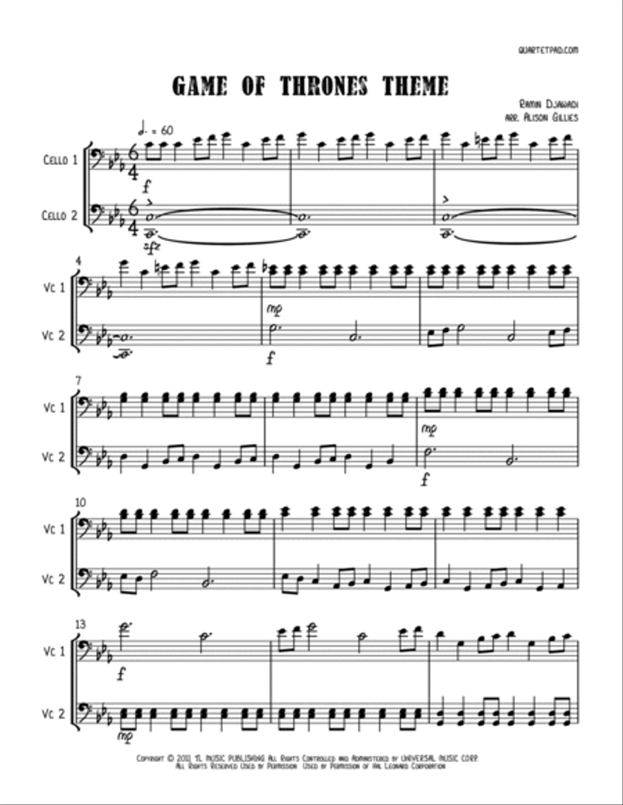 Game Of Thrones String Duet scores gallery preview page 2
