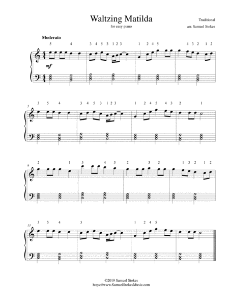 Waltzing Matilda - for easy piano image number null
