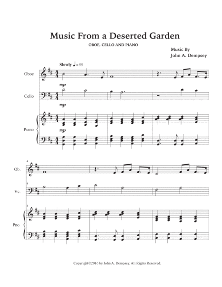 Music From a Deserted Garden (Trio for Oboe, Cello and Piano) image number null