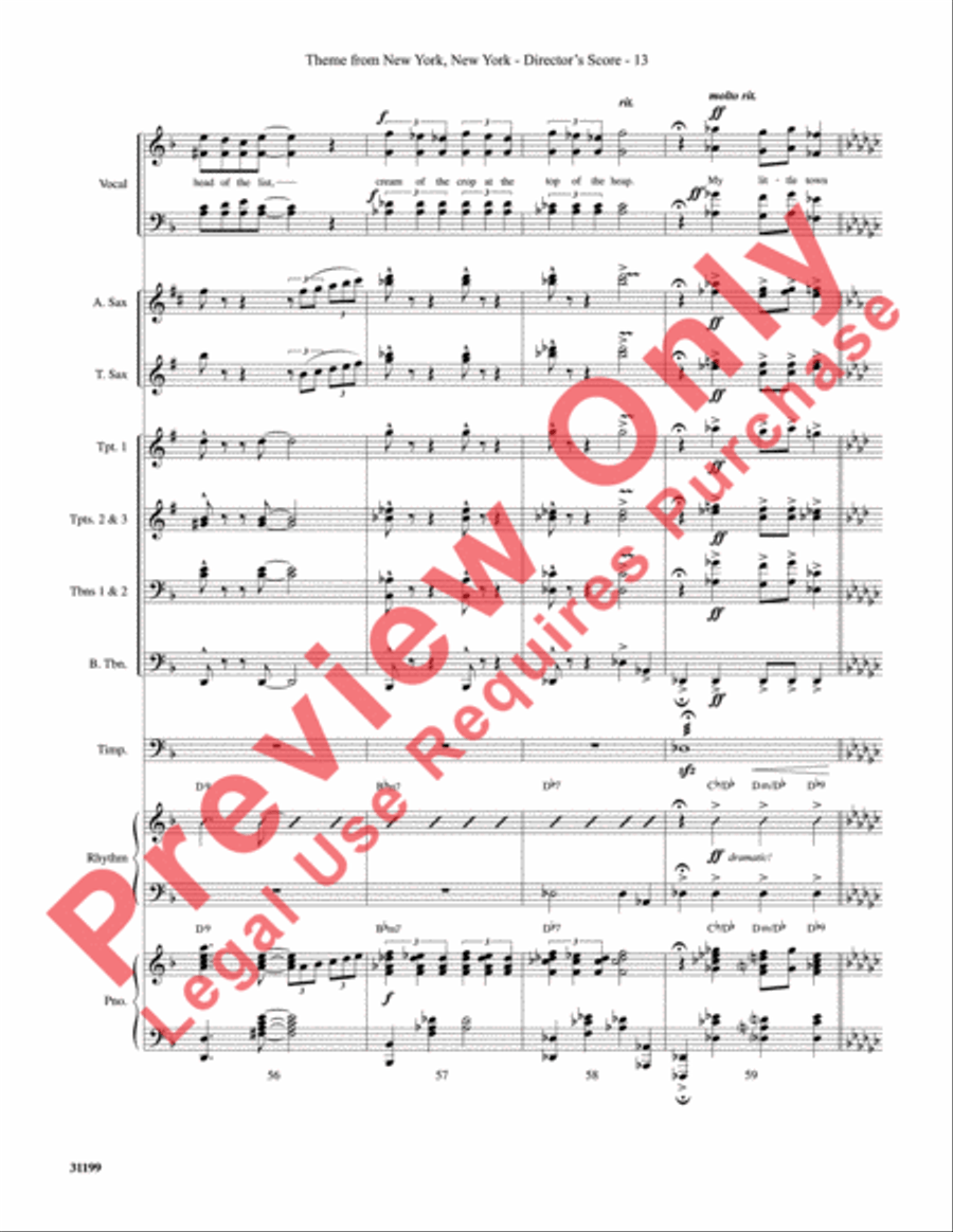 Theme from New York, New York Choir scores gallery preview page 14