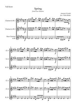 Book cover for Spring (from Four Seasons of Antonio Vivaldi) for Clarinet Trio
