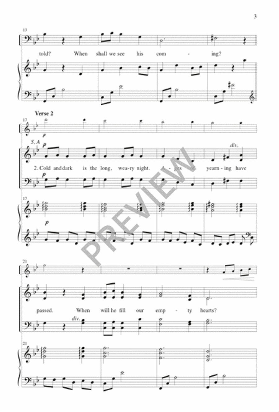 Where Is He, the Messiah? 4-Part scores gallery preview page 3