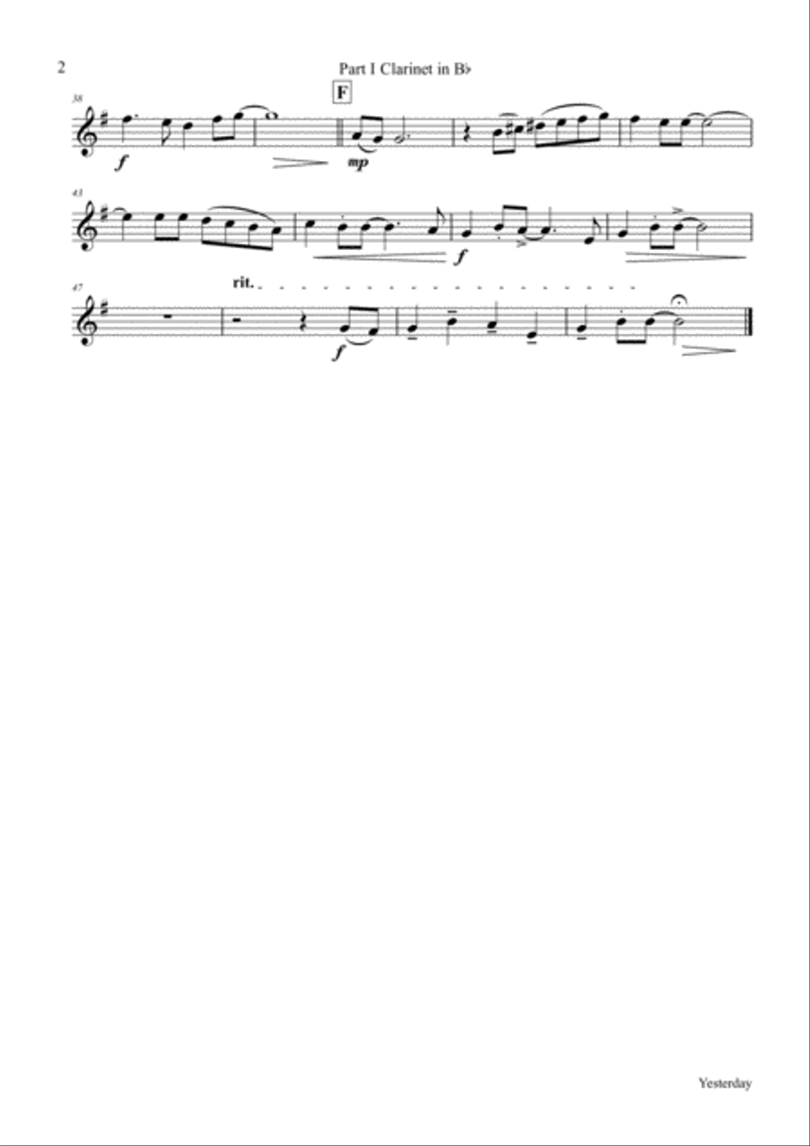 Yesterday Woodwind Quartet scores gallery preview page 6
