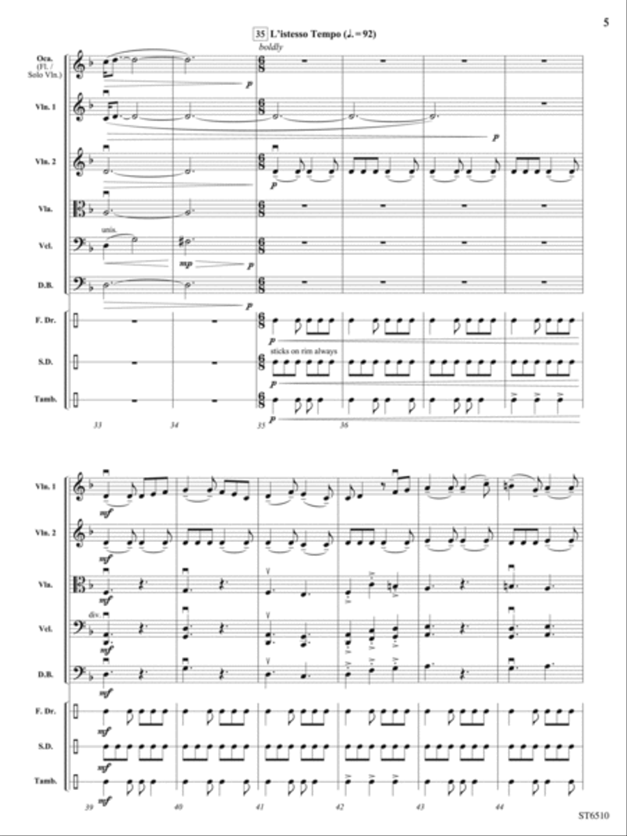 Beauty and Fire (The Quest Begins): Score String Orchestra scores gallery preview page 5