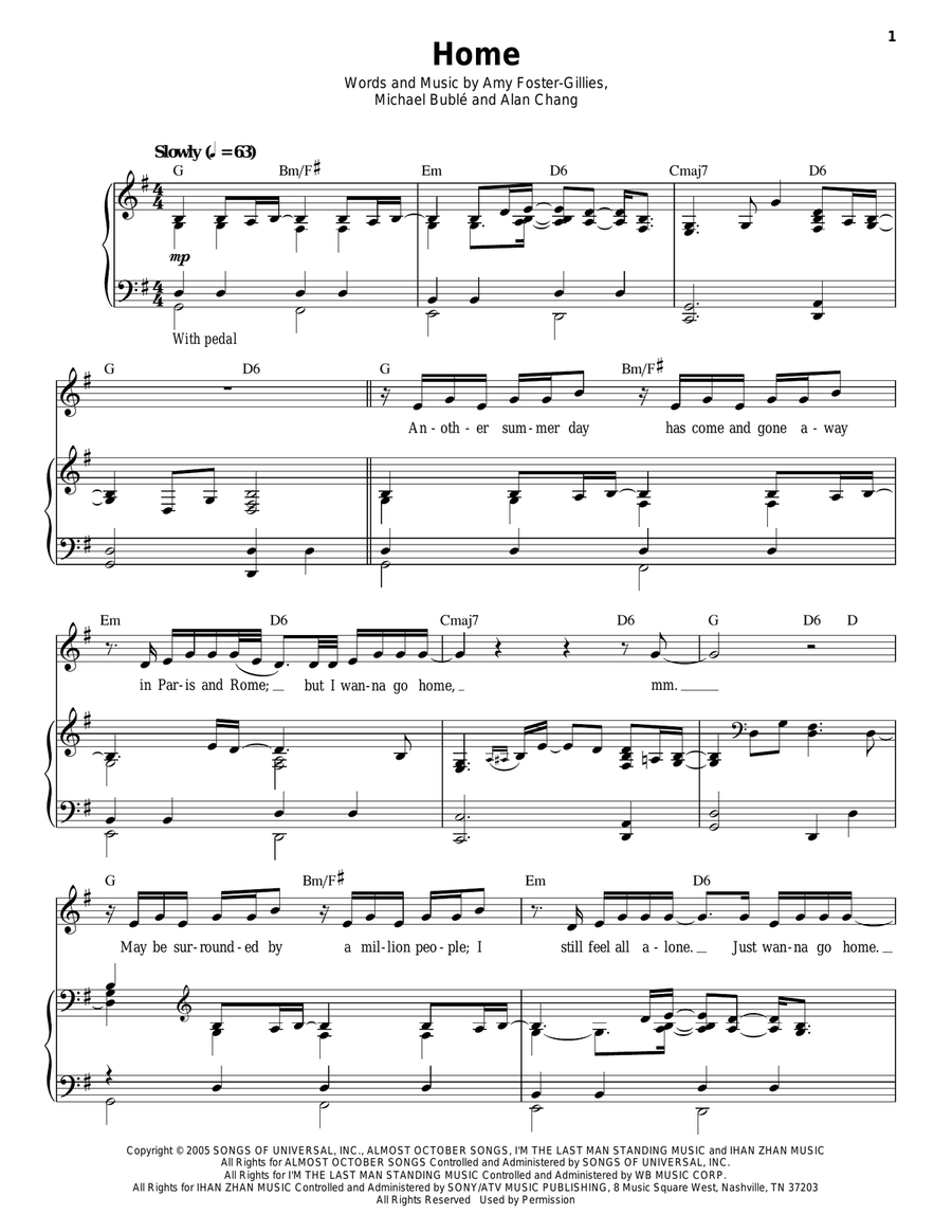 Home Piano, Vocal scores gallery preview page 1