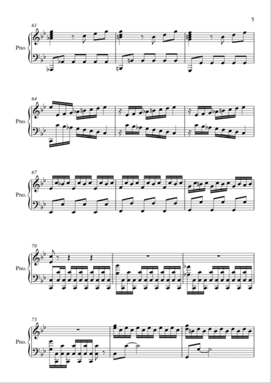 Summer (Storm) from The Four Seasons Vivaldi Piano Piano Solo scores gallery preview page 5