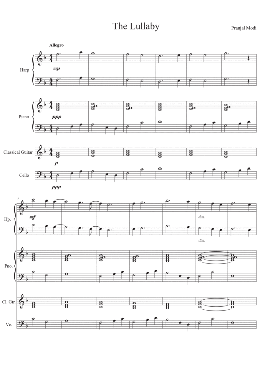 The Lullaby - Score Only The Lullaby - Score Only Score scores gallery preview page 1