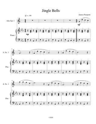 Jingle Bells (solo alto sax) with optional piano accompaniment