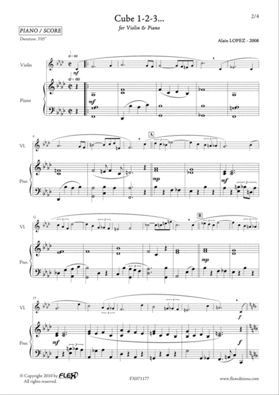 Cube 1-2-3... Violin Solo scores gallery preview page 2