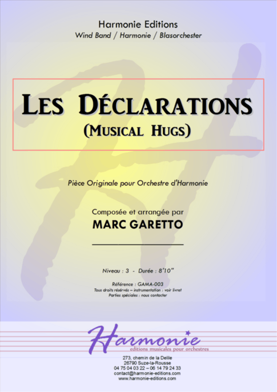 Les Déclarations - Musical Hugs Concert Band scores gallery preview page 1