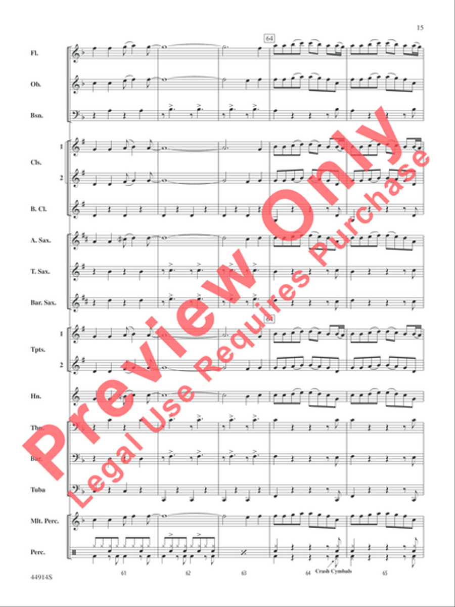 Ode to a Flash Mob Concert Band scores gallery preview page 15