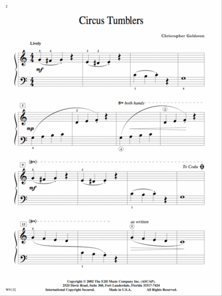 Circus Tumblers Easy Piano scores gallery preview page 2