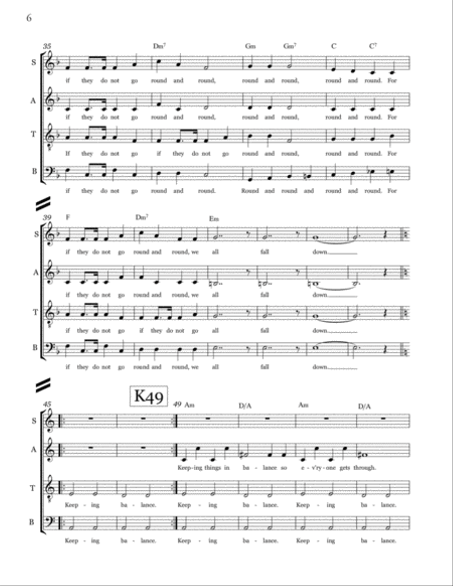 Balance: A Choral Dialectic for Unaccompanied SATB Choir 4-Part scores gallery preview page 6