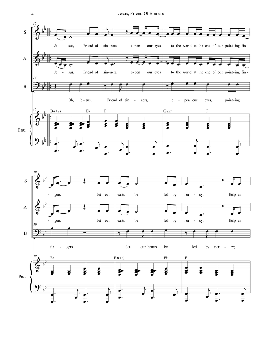 Jesus, Friend Of Sinners Jesus, Friend Of Sinners Piano, Vocal scores gallery preview page 4
