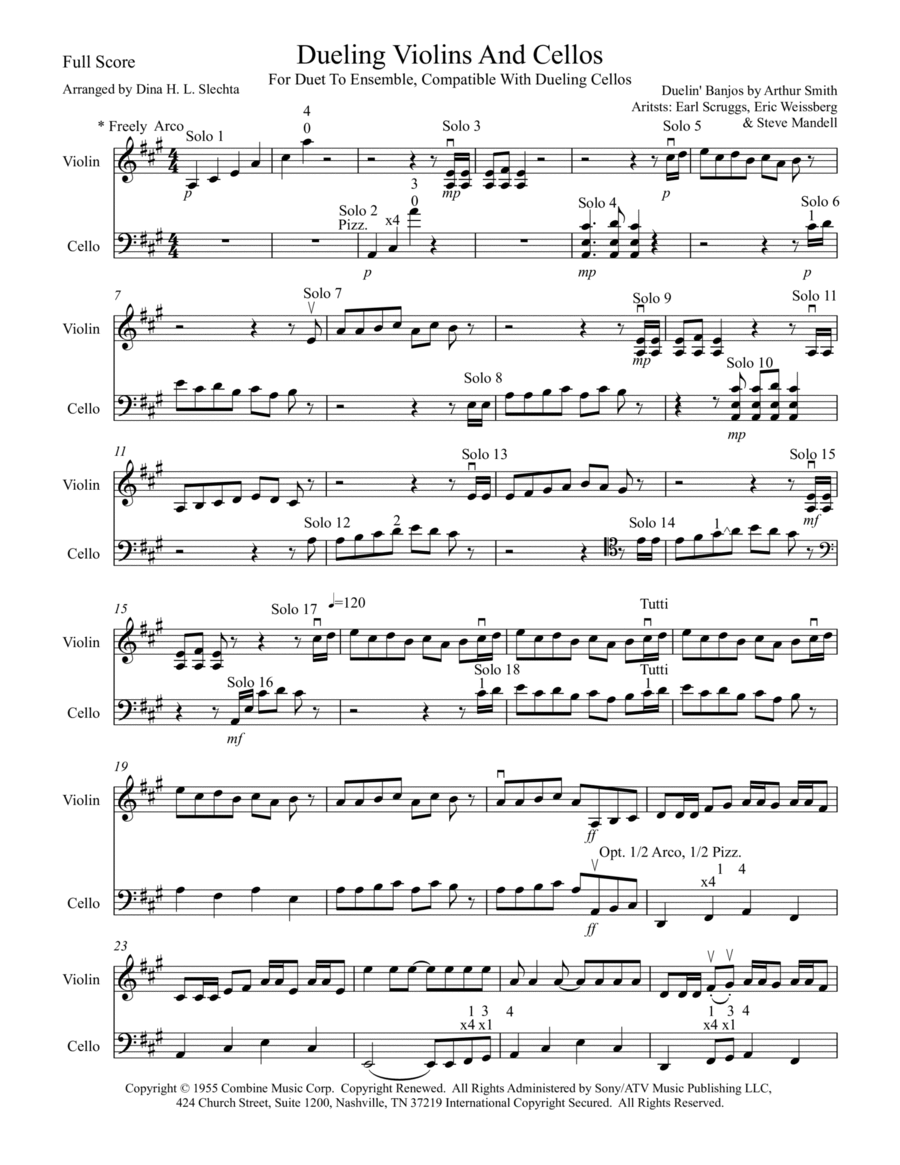Duelin' Banjos String Duet scores gallery preview page 1