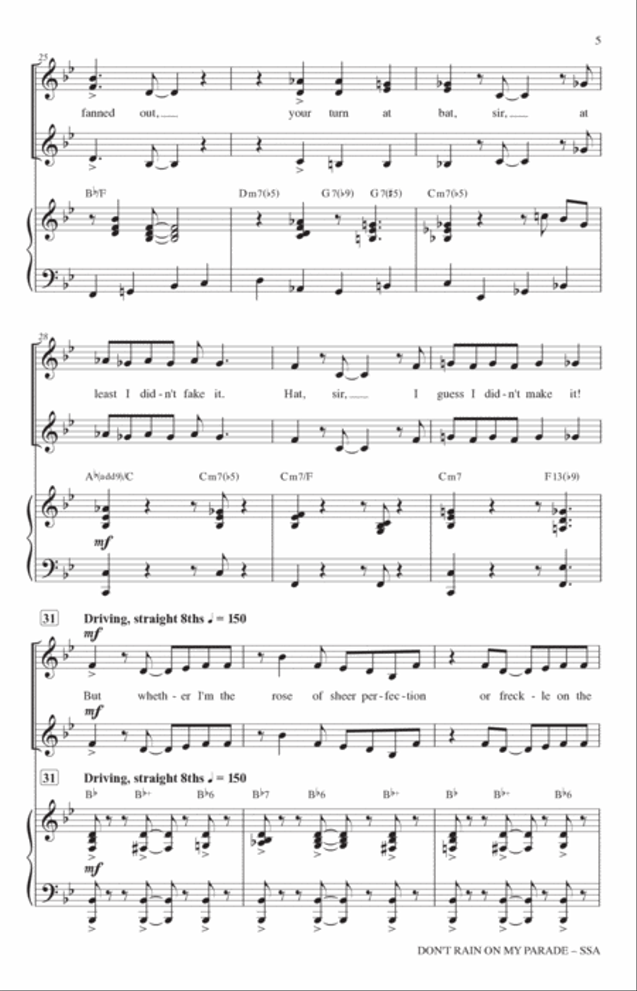 Don't Rain On My Parade (from Funny Girl) (arr. Mark Brymer) SSA scores gallery preview page 4
