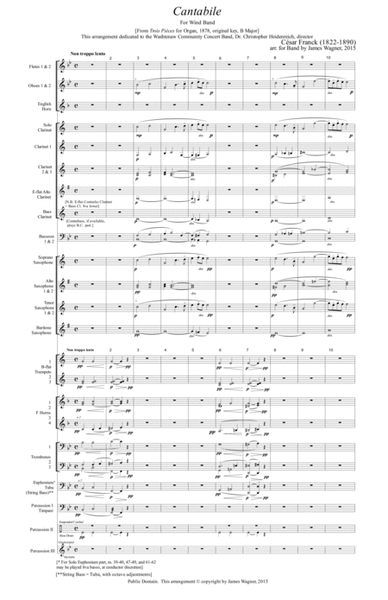 Franck - Cantabile from Trois Pieces pour l'orgue (1878) transcribed for concert band