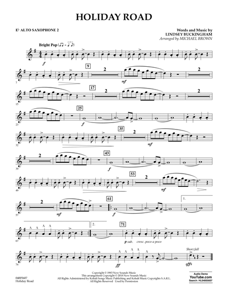 Holiday Road (from National Lampoon's Vacation) (arr. Michael Brown) - Eb Alto Saxophone 2