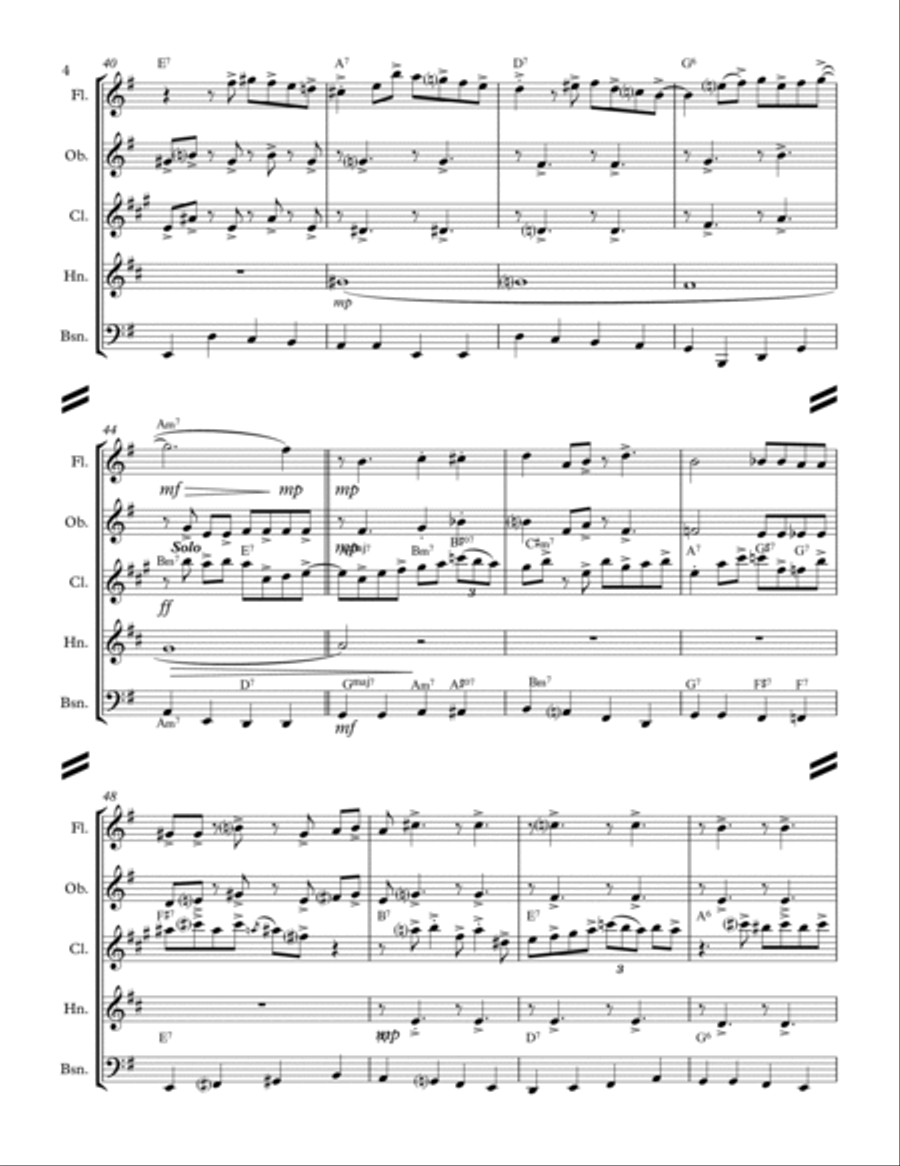 Don't Get Around Much Anymore Woodwind Quintet scores gallery preview page 5