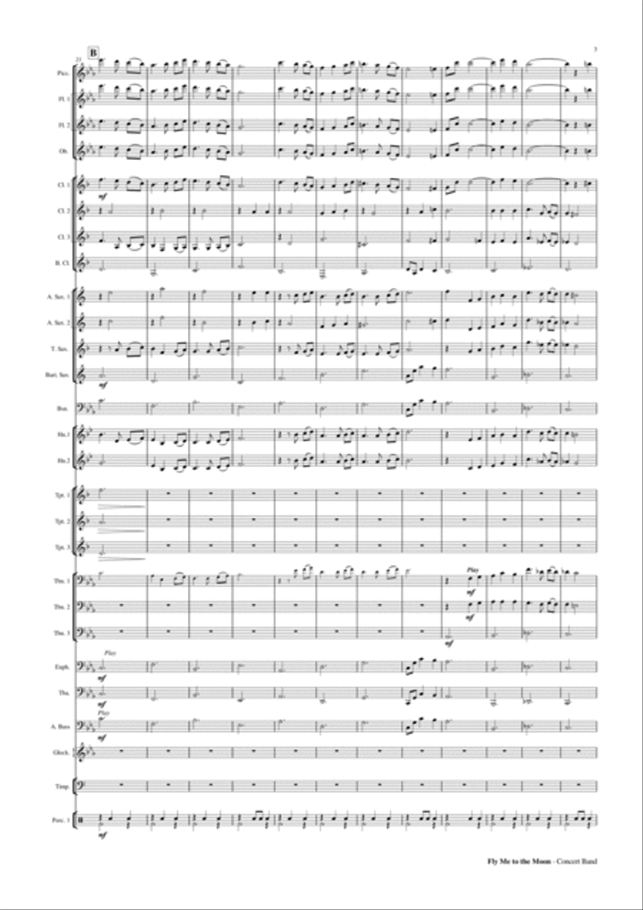 Fly Me To The Moon (in Other Words) Concert Band scores gallery preview page 4