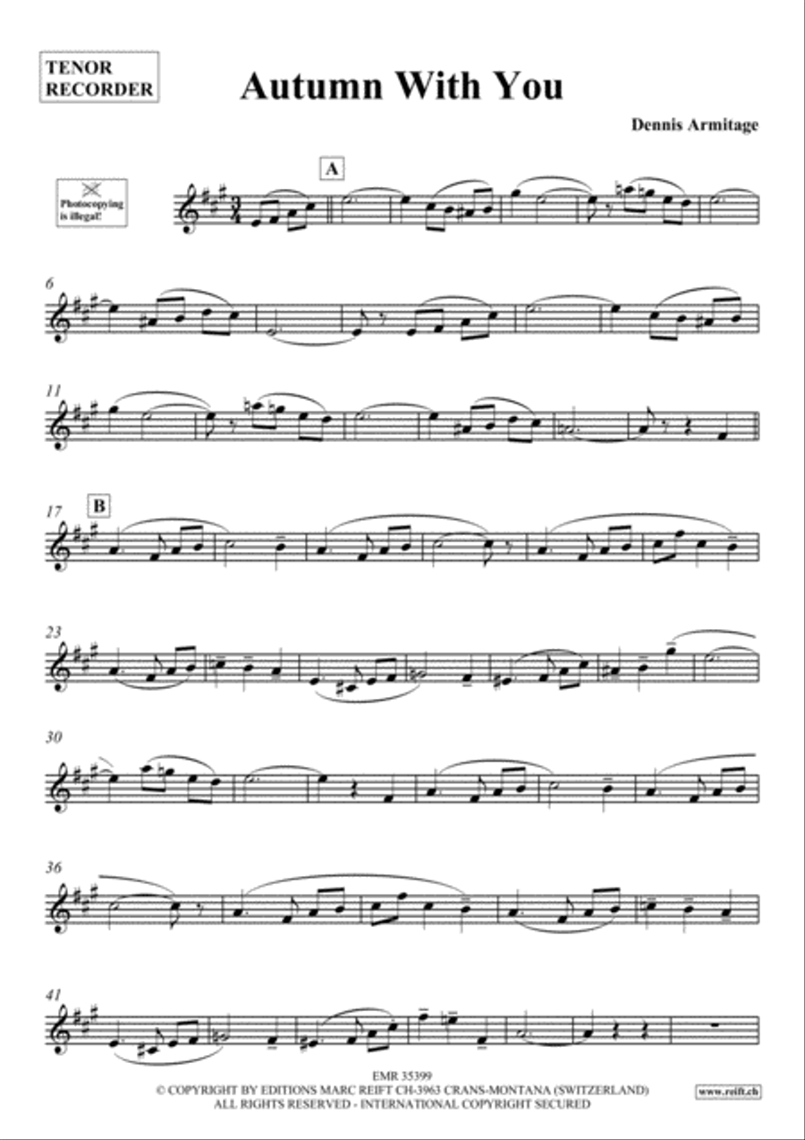 Autumn With You Tenor Recorder scores gallery preview page 2