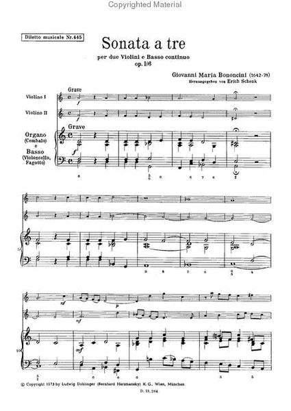 Sonata a tre d-moll op. 1 / 6
