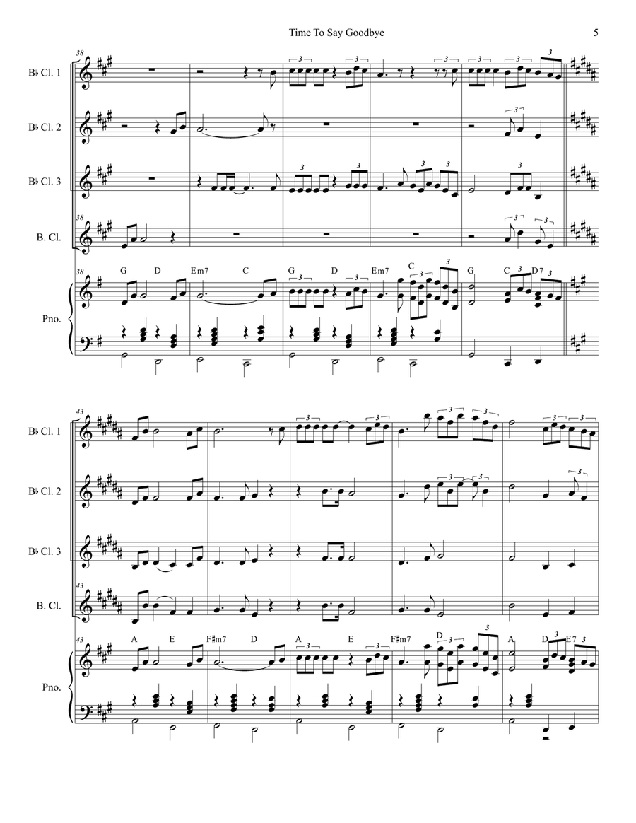 Time To Say Goodbye Time To Say Goodbye Woodwind Ensemble scores gallery preview page 5