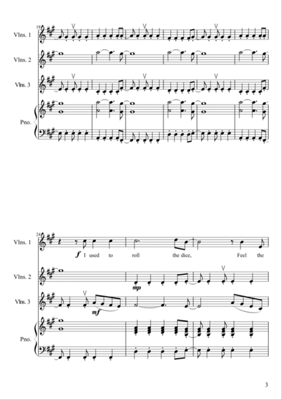 Viva La Vida Violin Solo scores gallery preview page 3
