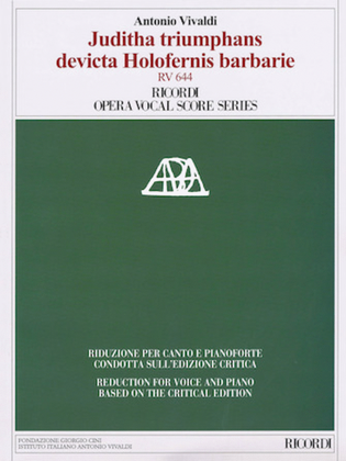 Book cover for Juditha triumphans devicta Holofernis barbarie, RV 644