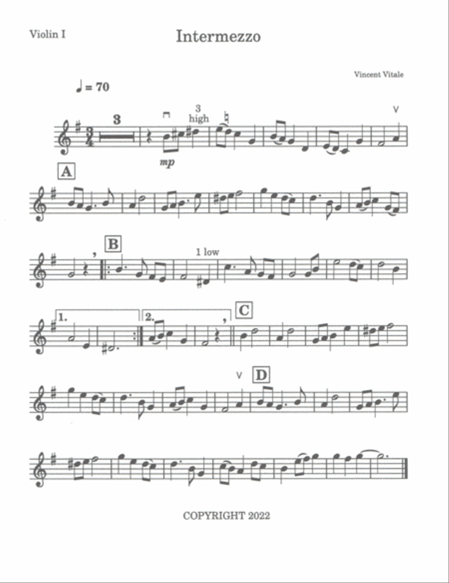 INTERMEZZO (w/opt. harp-elementary medium easy) String Orchestra scores gallery preview page 4
