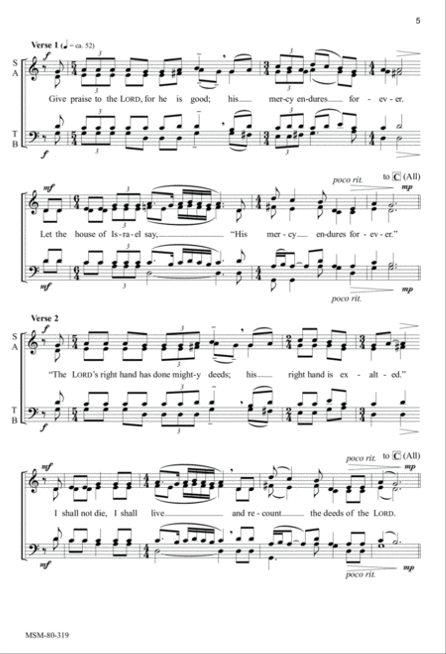 Alleluia and Psalm 118 (Easter Vigil Alleluia & Easter Day Psalm) 4-Part scores gallery preview page 3