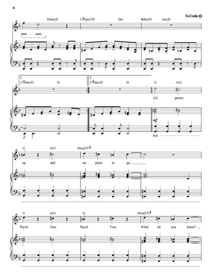 Pressure Piano, Vocal scores gallery preview page 4