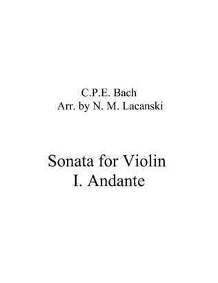 Book cover for Sonata for Violin in A Minor I. Andante