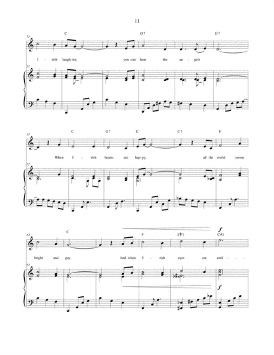 When Irish Eyes Are Smiling - piano solo (includes vocals and chords) Piano Solo scores gallery preview page 5