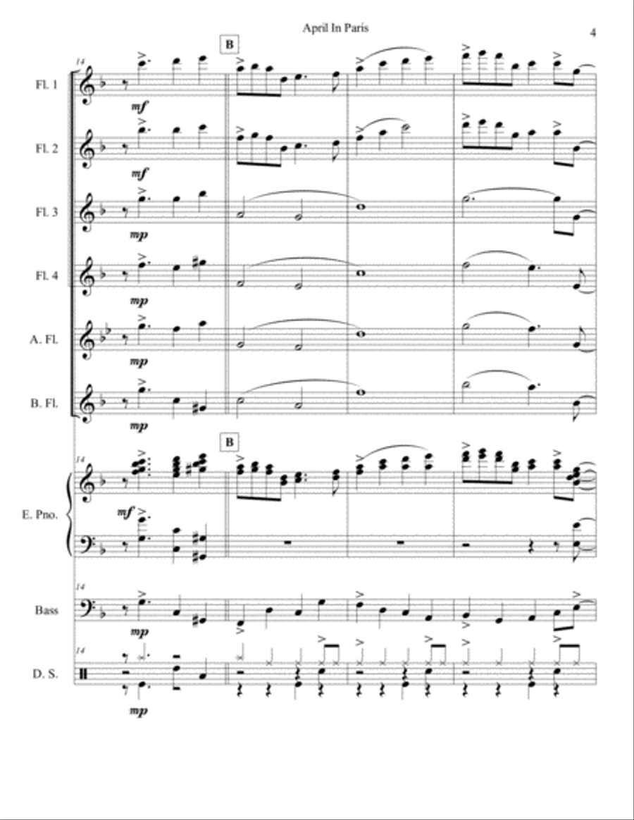 April In Paris Woodwind Ensemble scores gallery preview page 4