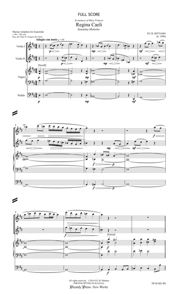 Regina Caeli (SATB Choir, Violins, Organ & opt. Timpani) - [Full Score ONLY, 8.5x14] image number null