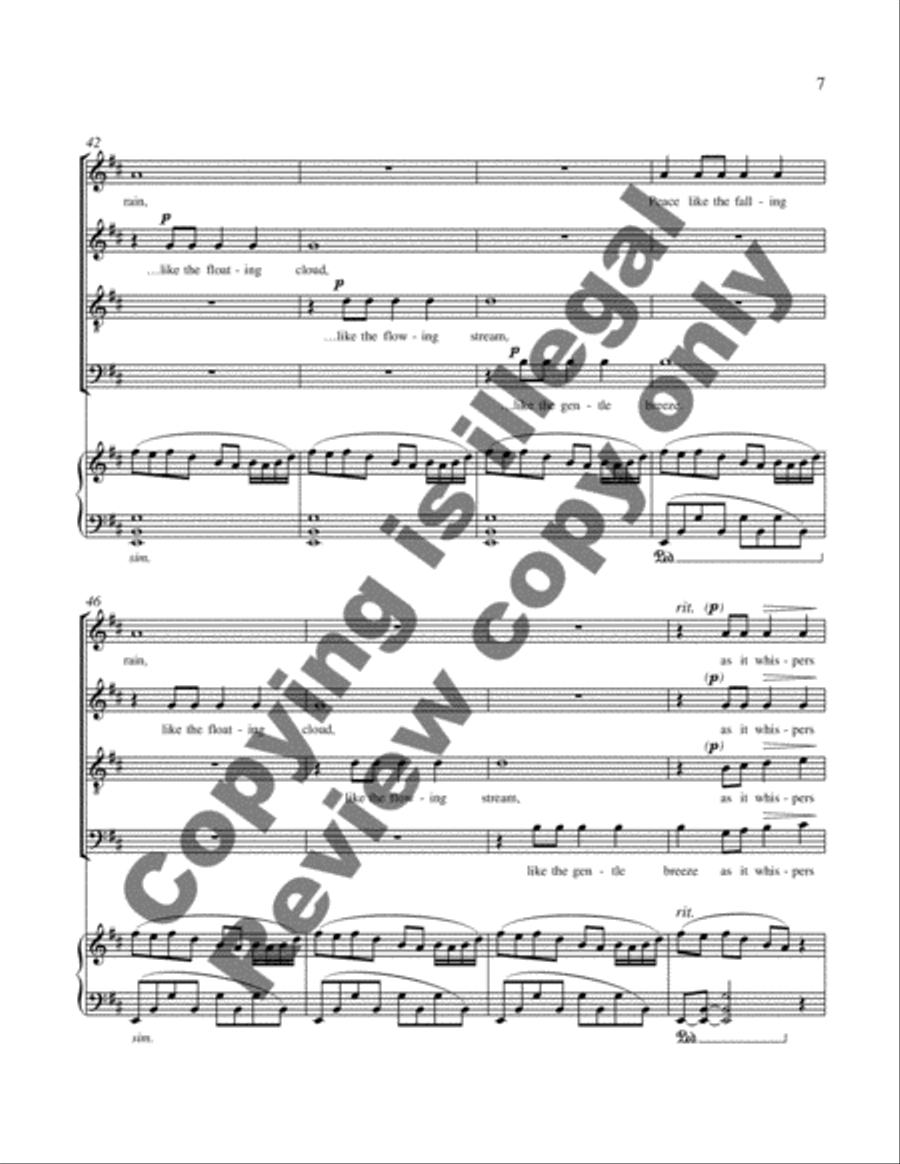 New Millennium Suite: 2. Peace I Ask of Thee, O River 4-Part scores gallery preview page 10
