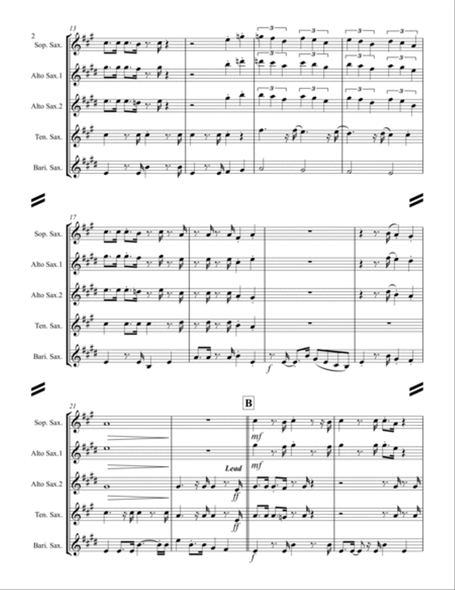The Mexican Shuffle Saxophone Quartet scores gallery preview page 3