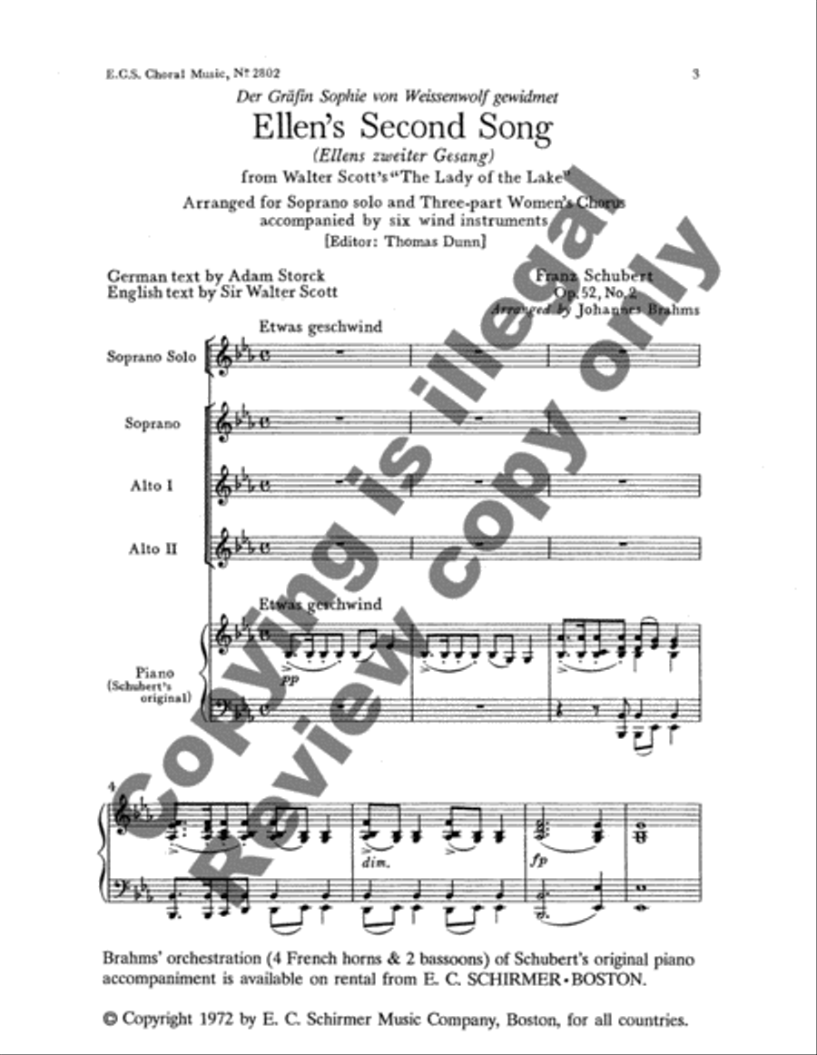 Ellen's Second Song (Ellens zweiter Gesang) SSA scores gallery preview page 10