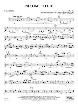 Book cover for No Time to Die (from No Time To Die) (arr. Michael Brown) - Bb Clarinet 2