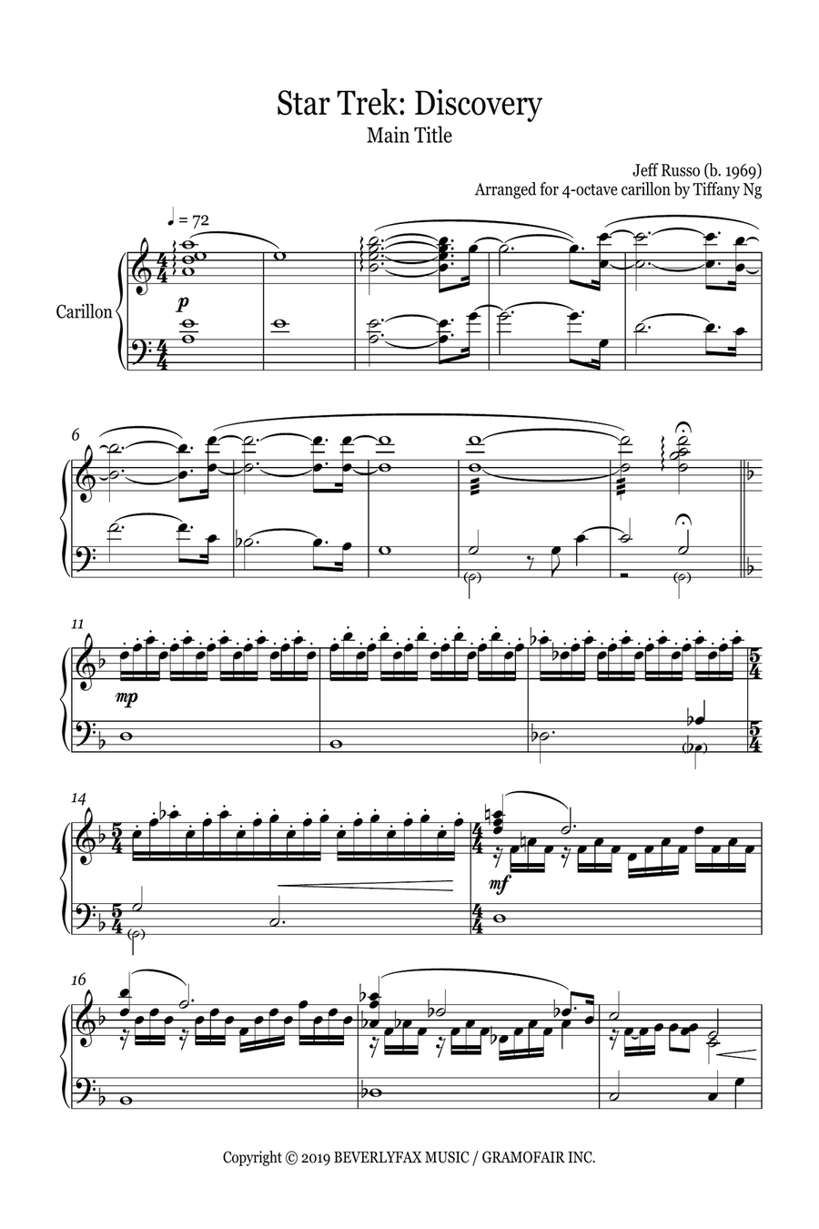 Star Trek: Discovery Main Title Part scores gallery preview page 1